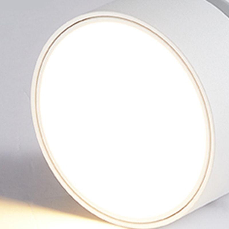 Black And White Cylindrical Flush Mount Ceiling Light For Hallway
