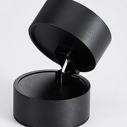Black And White Cylindrical Flush Mount Ceiling Light For Hallway