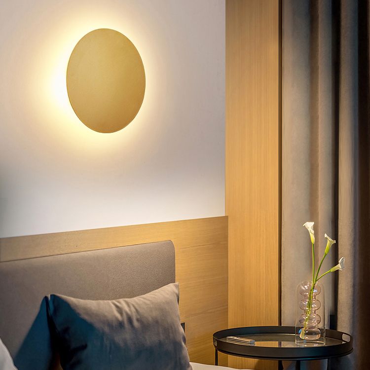 Wall Lamp Round Metal Minimalist For Bedroom Or Living Room