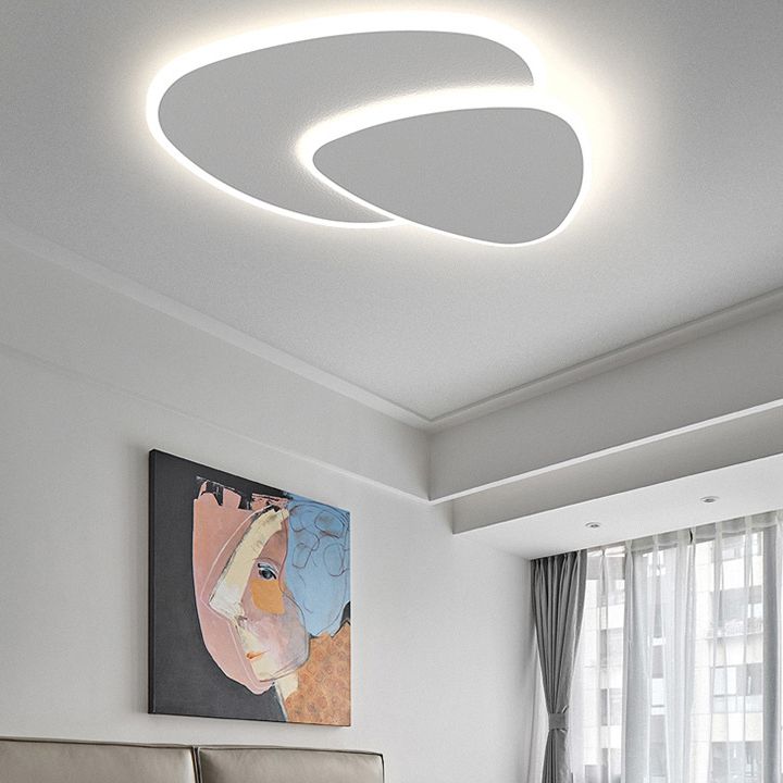Flush Mount Ceiling Light Oval Double Layer Geometric