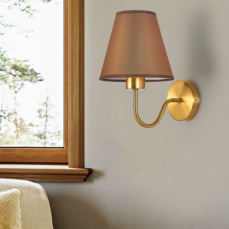 Galvanised Metal Frame Nordic Fabric Vanity Wall Lamp