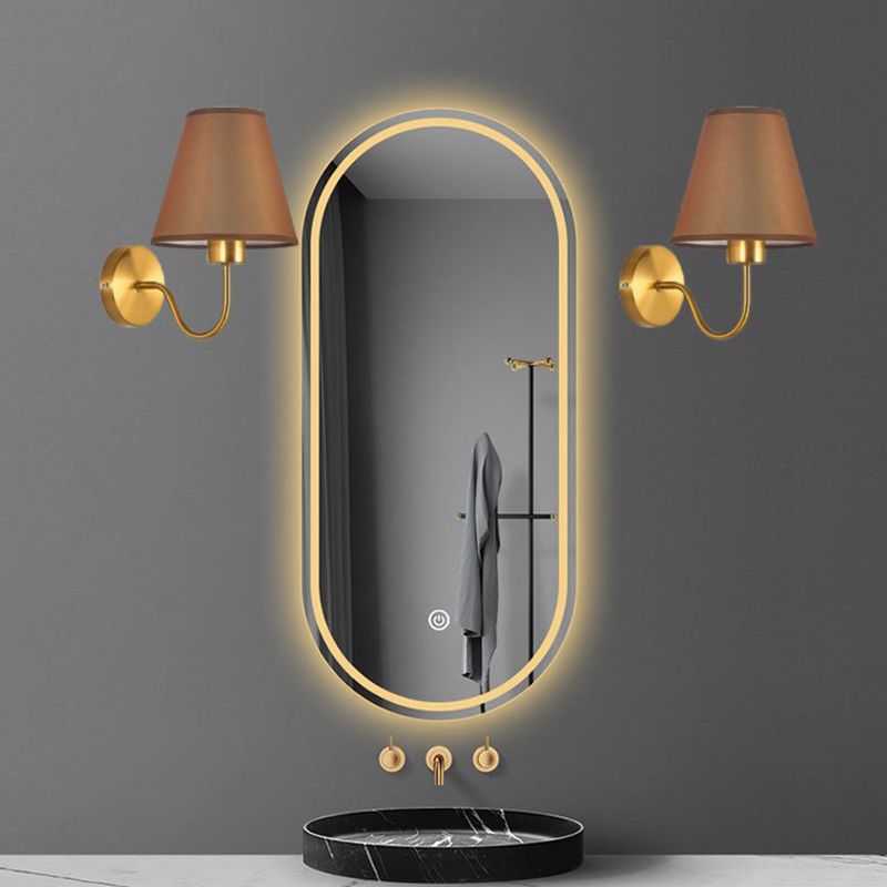 Galvanised Metal Frame Nordic Fabric Vanity Wall Lamp