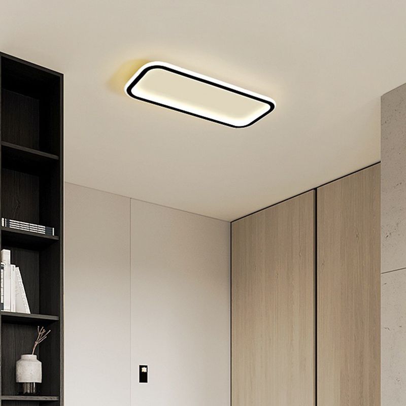 Minimalist Black Frame Rectangular Flush Mount Ceiling Light NoirLine