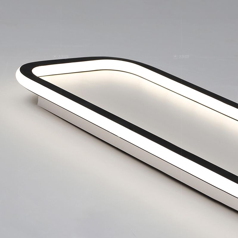 Minimalist Black Frame Rectangular Flush Mount Ceiling Light NoirLine