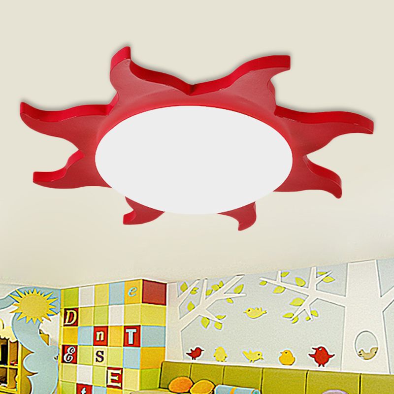 Multicoloured Ceiling Light Sunburst Round Flush Mount For Bedroom