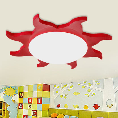 Multicoloured Ceiling Light Sunburst Round Flush Mount For Bedroom