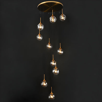 Spiral Ambient Glass Pendant Lamp for Staircase