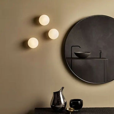 Warm White Glass Metal Dimmable LED Globe Shape Vanity Wall Light