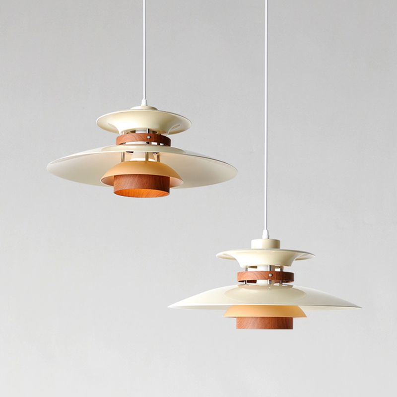 Dimmable Led Pendant Light With White Metal