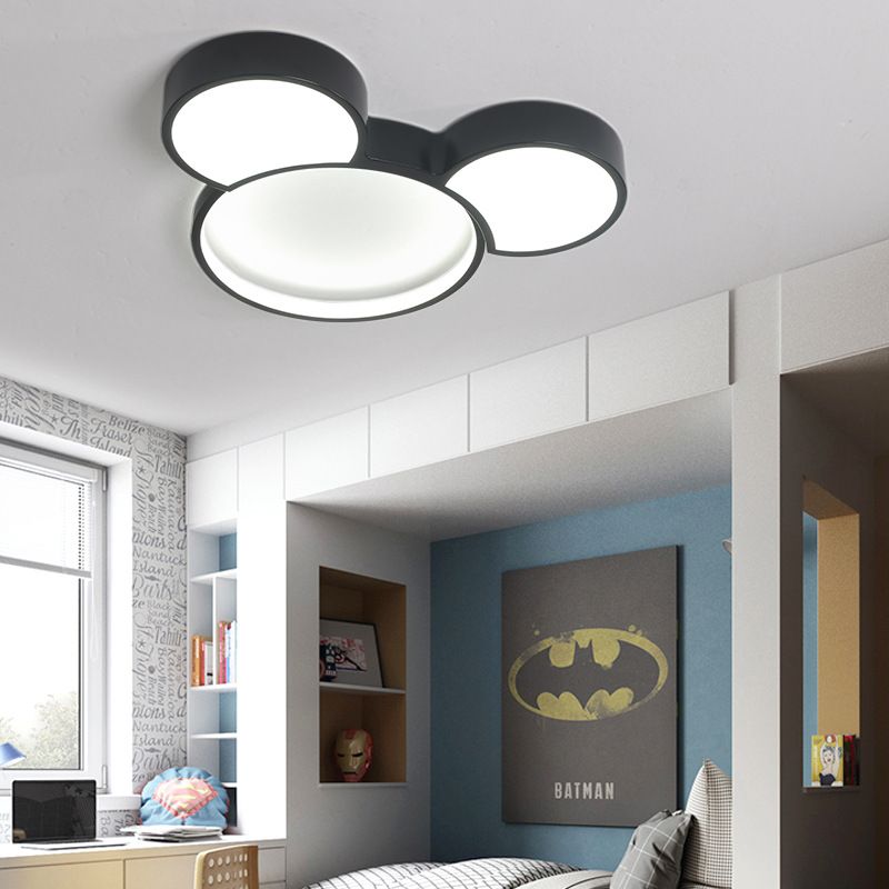 Two Styles Cartoon Mouse Flush Mount Ceiling Light