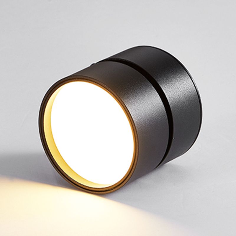 Black And White Cylindrical Flush Mount Ceiling Light For Hallway
