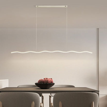 Modern Black And White Linear Wave Pendant Light