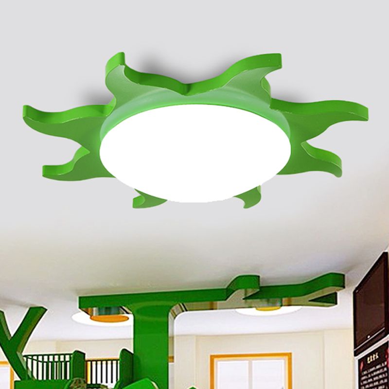Multicoloured Ceiling Light Sunburst Round Flush Mount For Bedroom