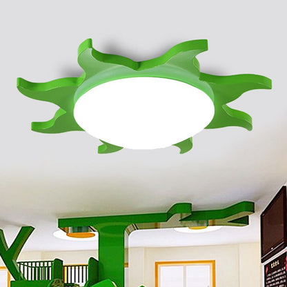 Multicoloured Ceiling Light Sunburst Round Flush Mount For Bedroom