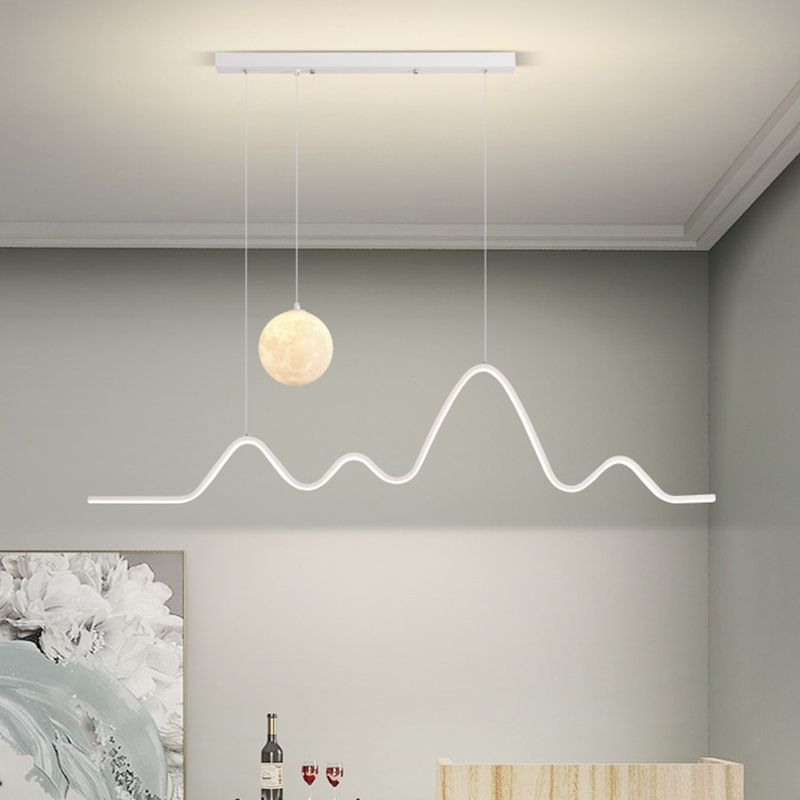 Metal Pendant Light Wavy Minimalist for Dining Rooms