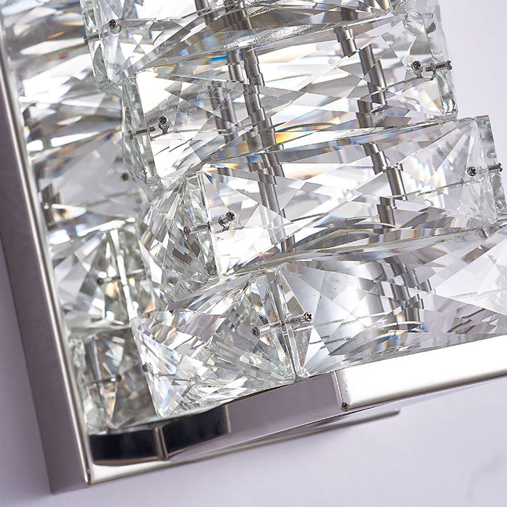 Modern Rectangular Crystal LED Vanity Wall Light LumenCraft