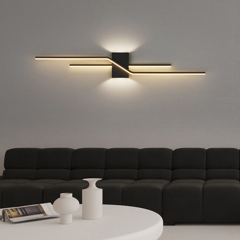 Three Colour Change Dimmable Minimalist Linear Metal Vanity Wall Light
