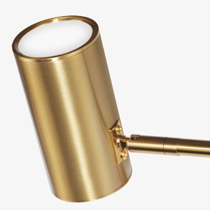 Cylindrical Adjustable Arm Brass Finish Wall Light With Dimmable