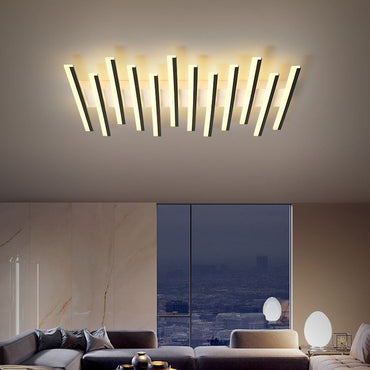Black Modern Linear Wave Flush Mount Ceiling Light Arisha