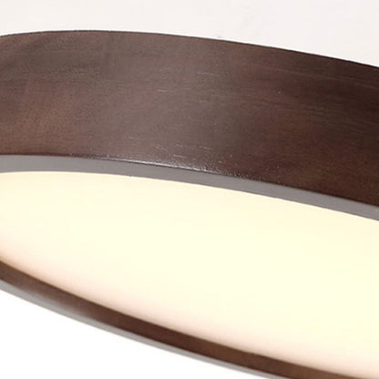 LED Flush Mount Geometric Modern Walnut Ceiling Light