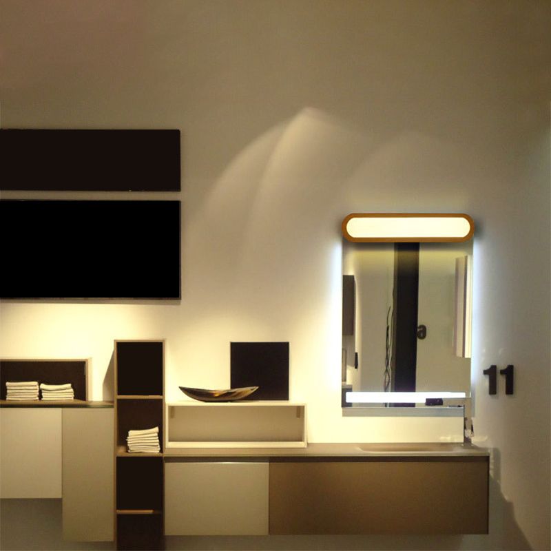 Warm White Light Energy Saving Rectangular Wooden Wall Lamp