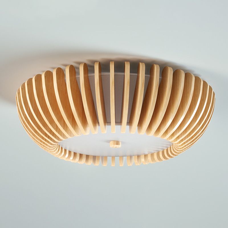 Round LED Ceiling Light in Aurora Wood and Acrylic