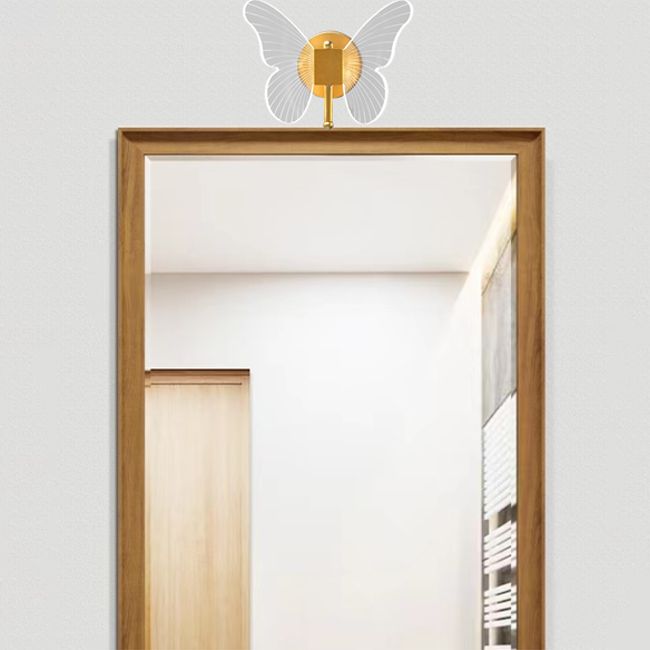 LED Gold Finish Metal Butterfly Wall Light