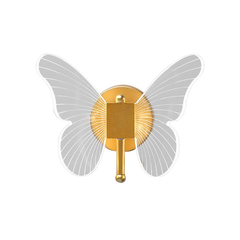LED Gold Finish Metal Butterfly Wall Light
