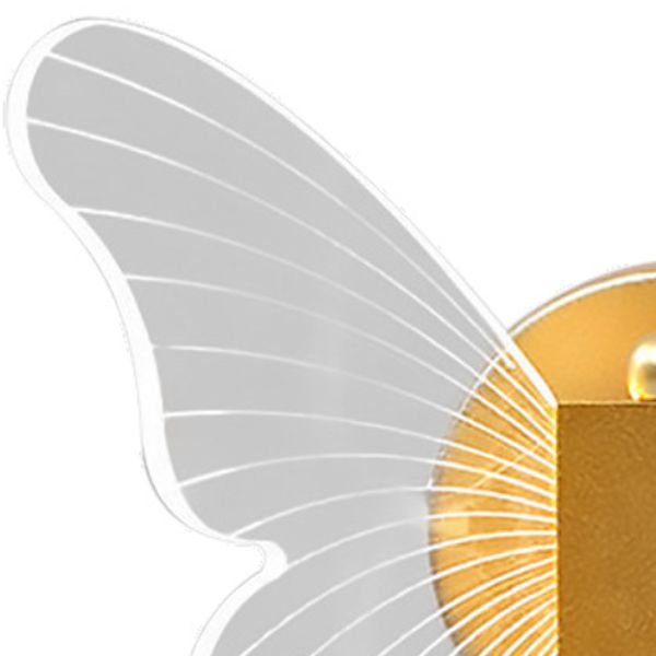 LED Gold Finish Metal Butterfly Wall Light