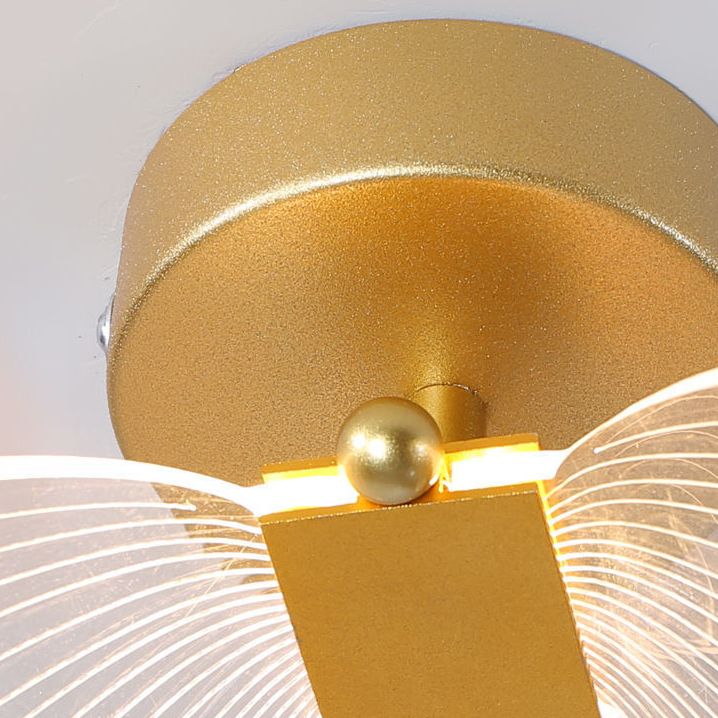LED Gold Finish Metal Butterfly Wall Light