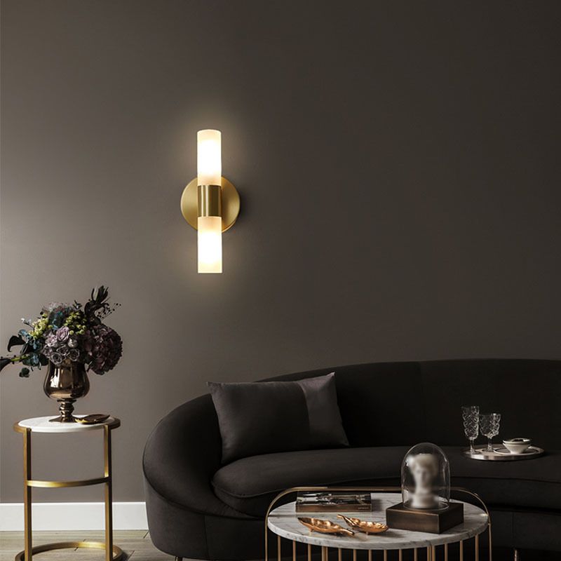 Metal Finish Dimmable Cylindrical Gold LED Wall Light