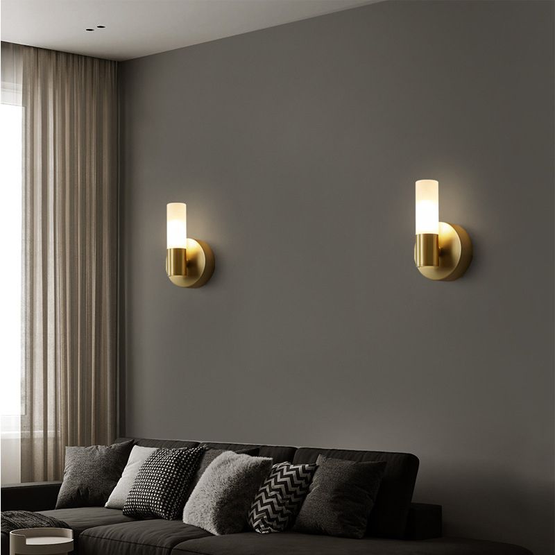 Metal Finish Dimmable Cylindrical Gold LED Wall Light