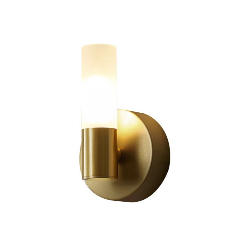 Metal Finish Dimmable Cylindrical Gold LED Wall Light