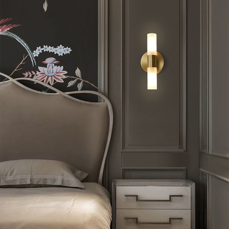 Metal Finish Dimmable Cylindrical Gold LED Wall Light