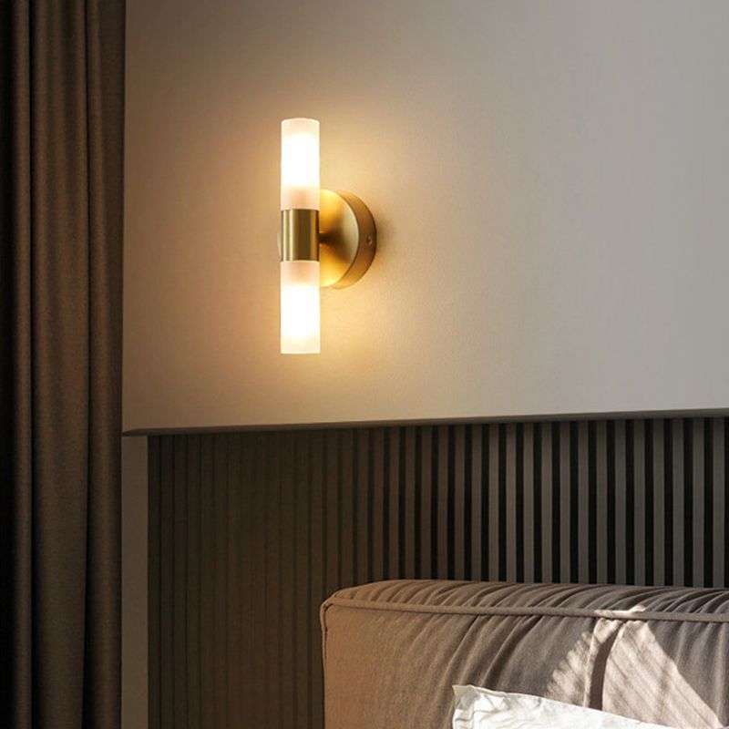 Metal Finish Dimmable Cylindrical Gold LED Wall Light