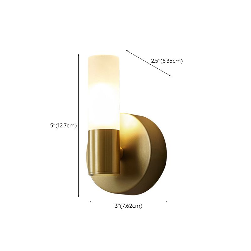 Metal Finish Dimmable Cylindrical Gold LED Wall Light