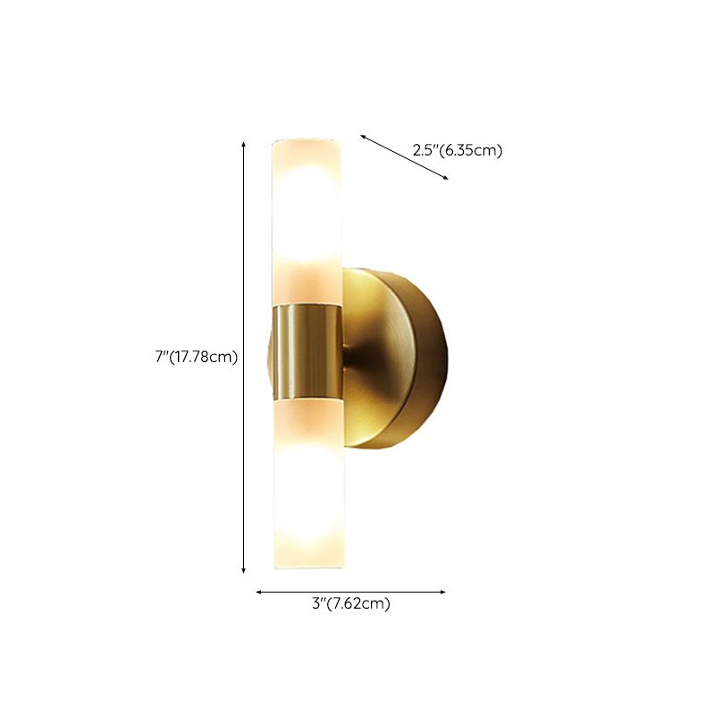 Metal Finish Dimmable Cylindrical Gold LED Wall Light
