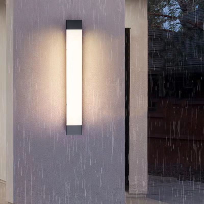 Three Colours Dimmable Outdoor Wall Light Minimalist Linear Black