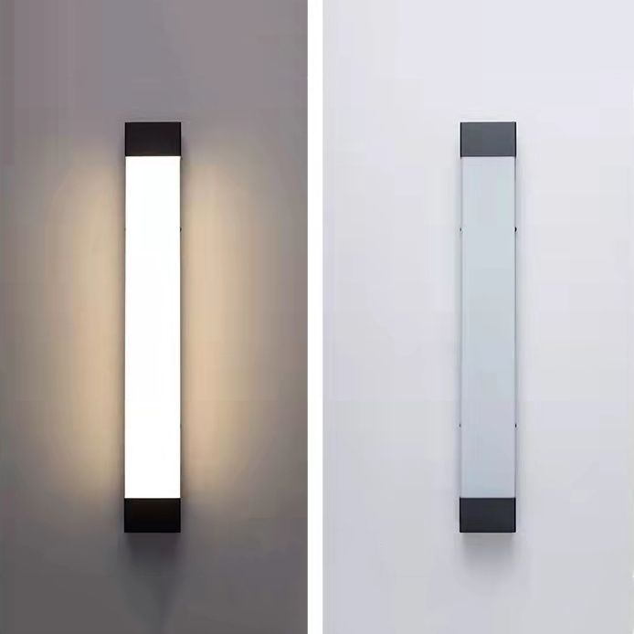 Three Colours Dimmable Outdoor Wall Light Minimalist Linear Black