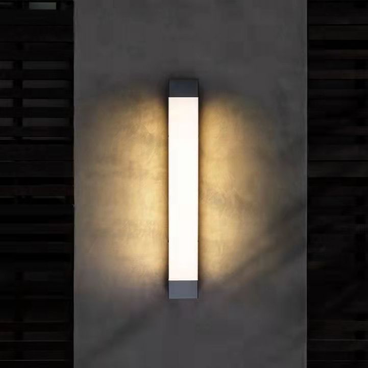 Three Colours Dimmable Outdoor Wall Light Minimalist Linear Black