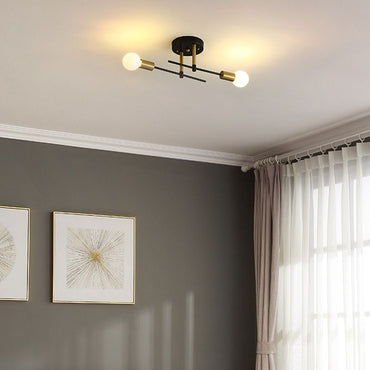 Glass And Metal Dimmable LED Globe Flush Mount Ceiling Light