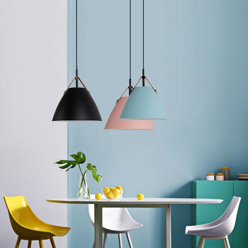 Black White Dimmable Metal Pendant Shaped Frisbee Light