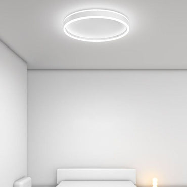 Dimmable White Black Round LED Flush Mount Ceiling Light AuroraCircle