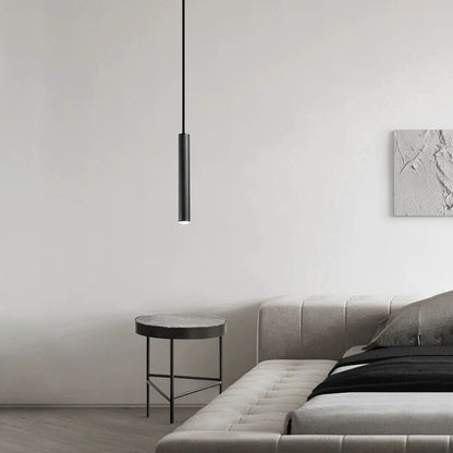 Modern Homes Sleek Black Cylinder Pendant Lamp
