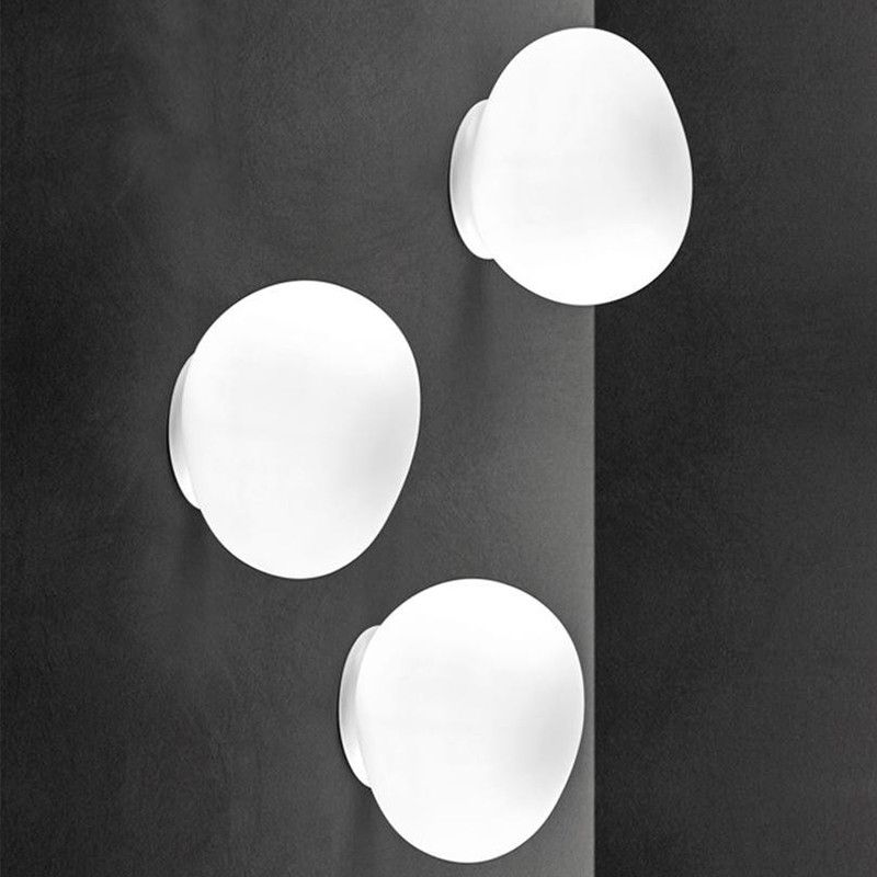 White Finish Geometric Glass Vanity Wall Light