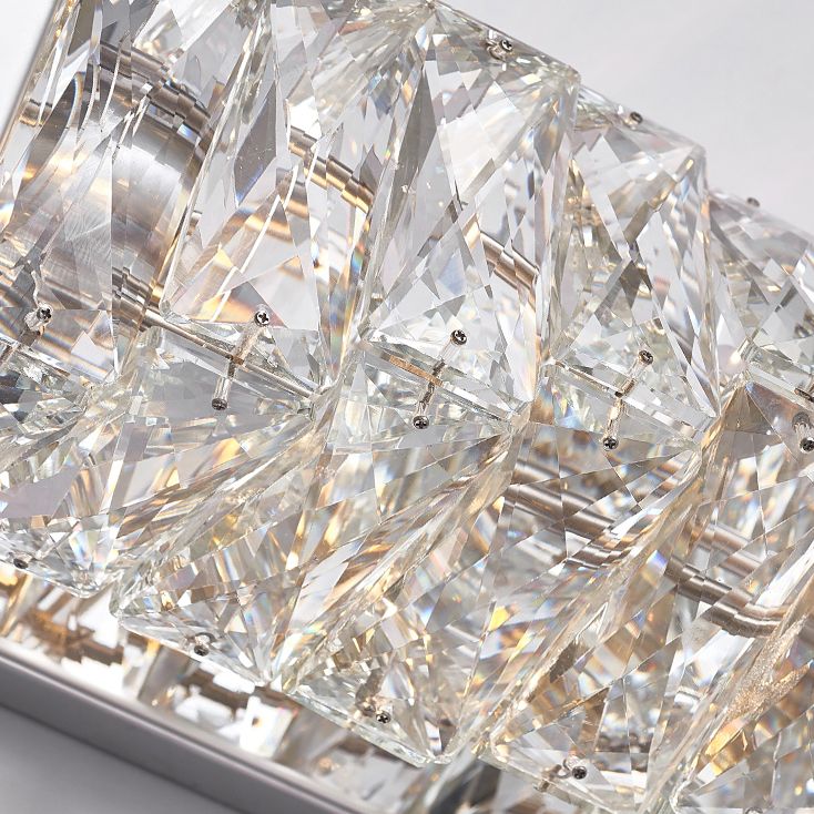 Modern Rectangular Crystal LED Vanity Wall Light LumenCraft