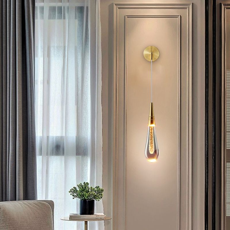 Black And Gold Water Drop Wall Light With Three Colour Settings