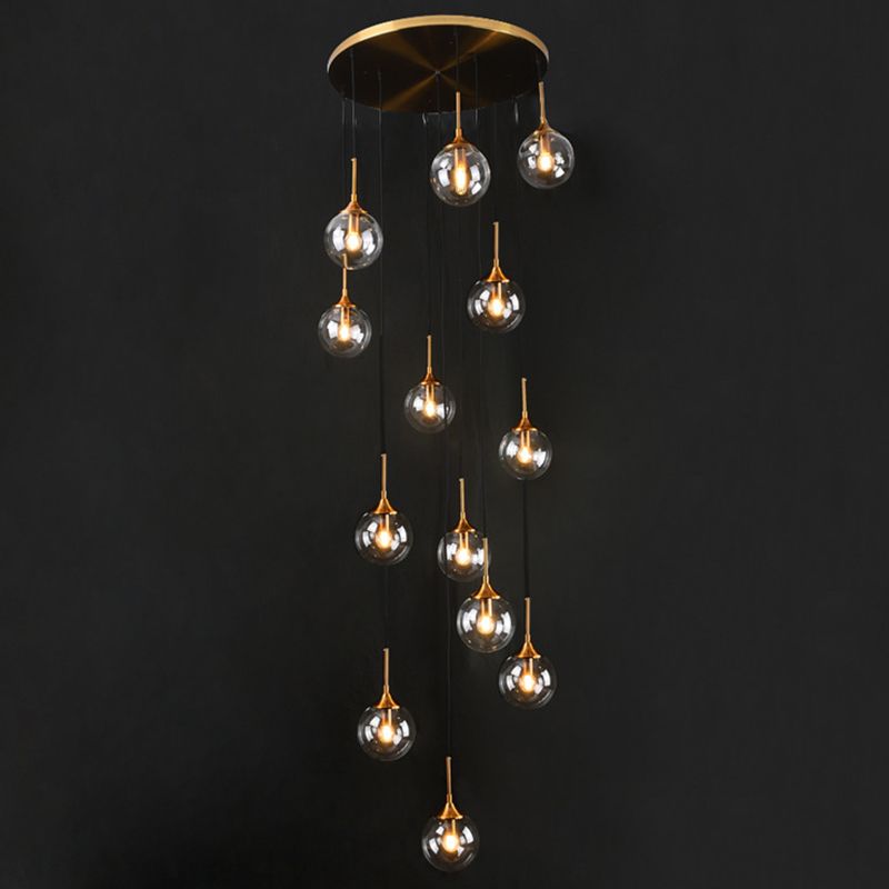 Spiral Ambient Glass Pendant Lamp for Staircase