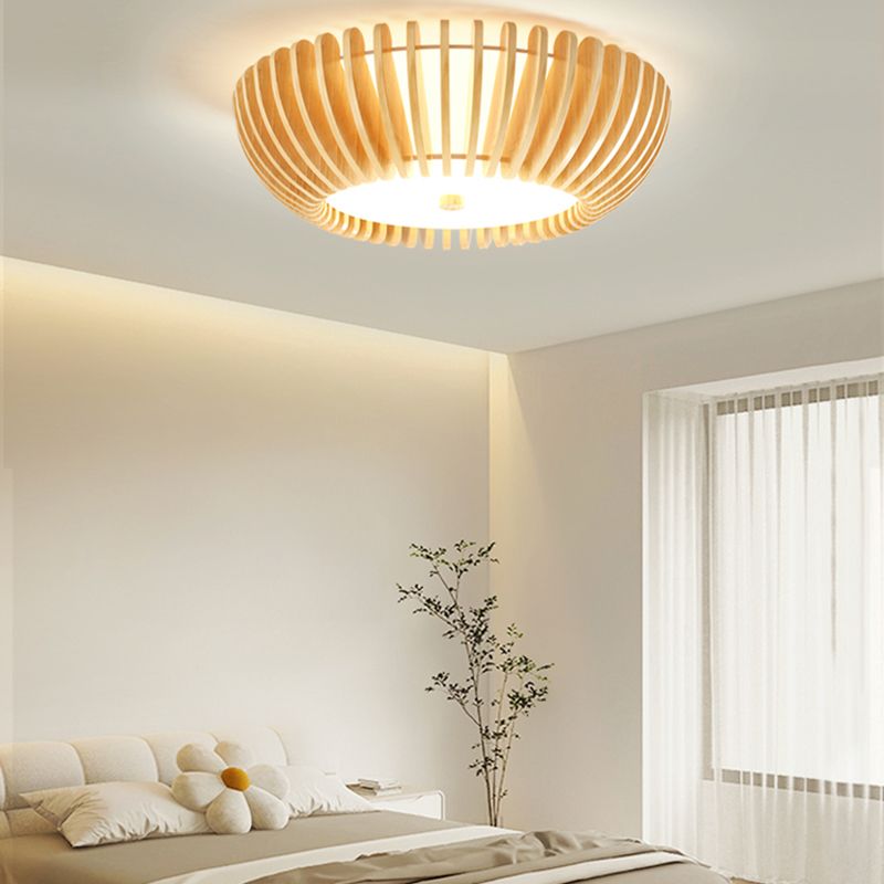 Round LED Ceiling Light in Aurora Wood and Acrylic