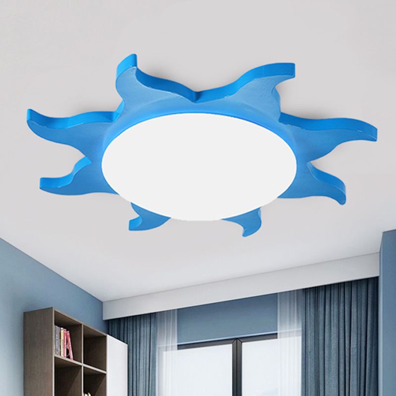Multicoloured Ceiling Light Sunburst Round Flush Mount For Bedroom
